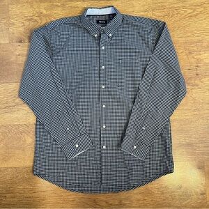Izod Men’s Black Checkered Shirt With Picket US Men’s Size XL